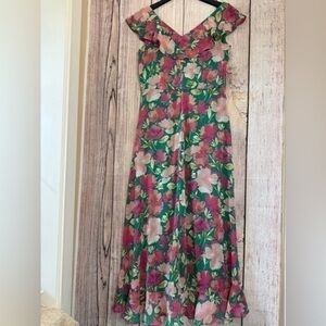 London Times Womens Ruffle Floral Maxi dress size 10
